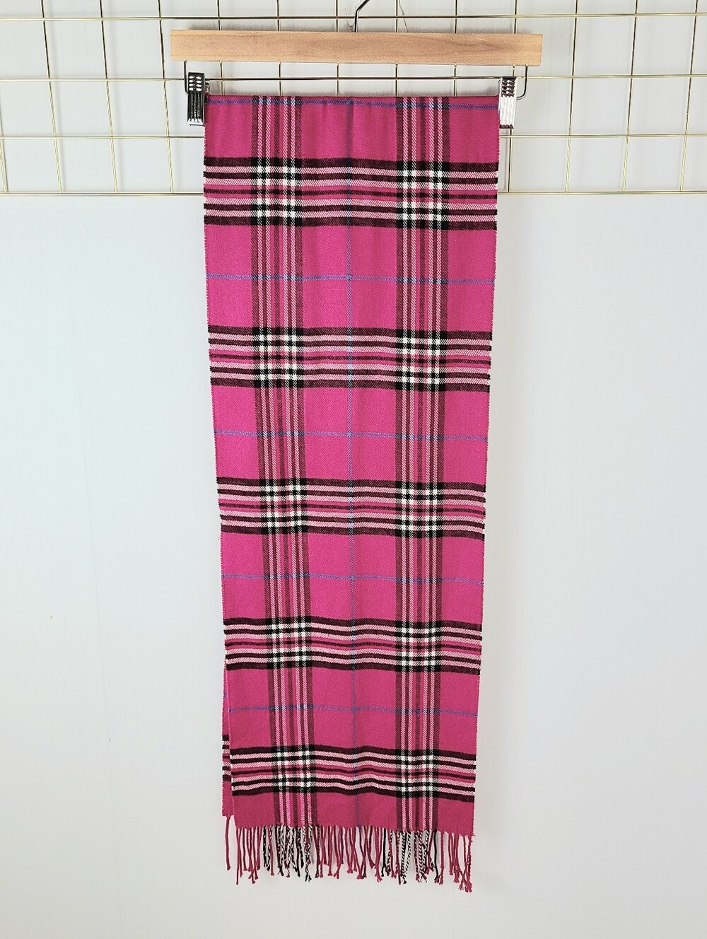 Made in Scotland Pink Tartan Plaid Cashmere Scarf